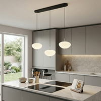 Luminaires ronds en aluminium noir et blanc à intensité variable pour chambre à coucher, restaurant, éclairage LED rond en acrylique pour salon