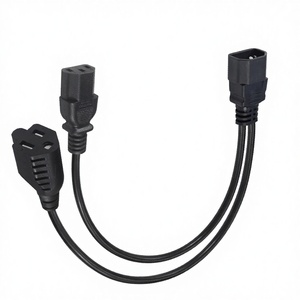 KUNCAN 0,3m SJT IEC C14 zu C13 + NEMA 5-15R 10A IP11 AC-Stromkabel mit US-Stecker für <span class=keywords><strong>Computer</strong></span> 1 Steckdose - Product Image 1