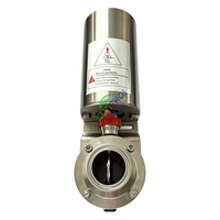 Vanne papillon pneumatique sanitaire à trois colliers en acier inoxydable pour systèmes de refroidissement liquide des centres de données
