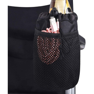 Housse isolante pour bouteille d'eau, porte-gobelet en maille noire pour poussette de bébé, sac de rangement mural suspendu - Product Image 4