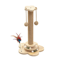 Arbre à chat en bois de style moderne avec griffoir en sisal, écologique, durable, facile à assembler, design pliable pour usage intérieur