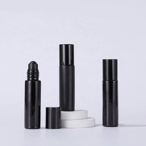 10ml Frosted Matte <b>Black</b> Perfume Roller Bottle Essential Oil Glass Roll on Bottle - Product Image 3