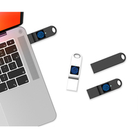 Clé USB de sécurité à reconnaissance d'empreintes digitales, verrouillage biométrique, logo personnalisé, clé USB métallique 64 Go 128 Go pour les fichiers confidentiels des entreprises