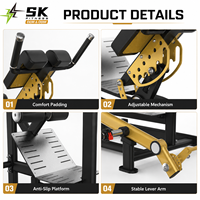 Banc d'hyperextension commercial SK, chaise romaine réglable, machine d'extension dorsale premium pour l'entraînement musculaire en salle de sport