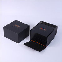 Boîte d'emballage personnalisée en cube noir avec couvercle magnétique pliable Boîte de montres pour hommes en papier de carton