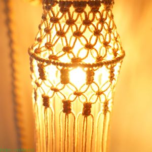 Handwoven 100% Cotton Breathable Solids Macrame Hanging <b>Light</b> <b>Cover</b> Bohemian Decoration Chandelier Shades for Accessories - Product Image 6