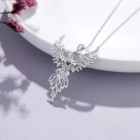Collier pendentif Phénix en argent sterling 925, bijoux oiseau mythique pour femmes, vente en gros
