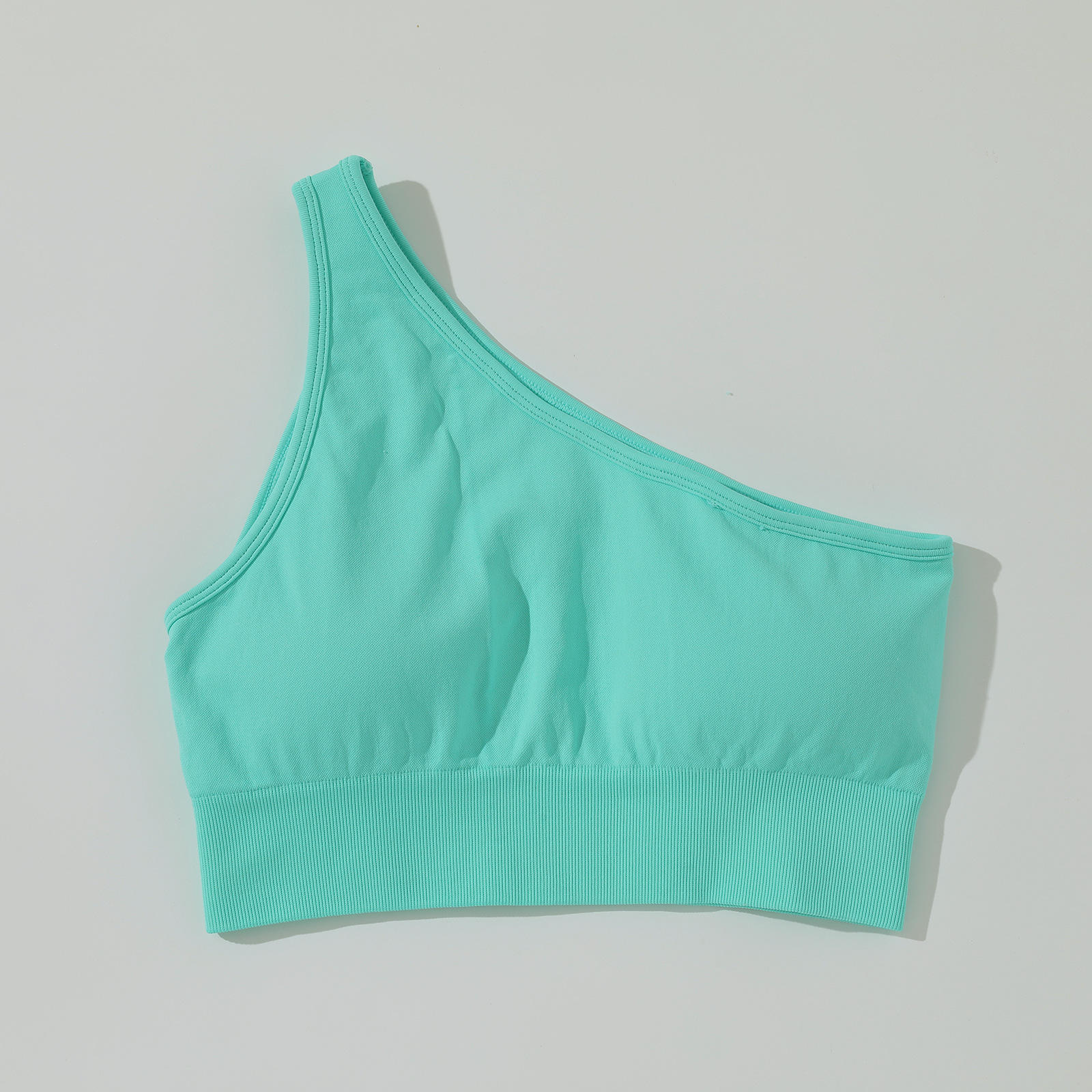 one shoulder bra green