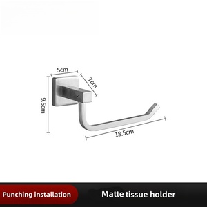Ensemble de porte-serviettes de salle de bain carré chromé moderne avec porte-papier toilette et anneau porte-serviettes, fixation murale en acier inoxydable - Product Image 6