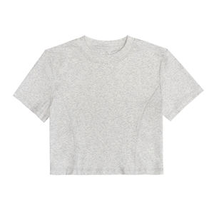 Trendy Women's <b>Y2K</b> Crop Tee Ribbed Bone Pressed Short Top for <b>Y2K</b> Aesthetic Enthusiasts & Retro Fashionistas - Product Image 1