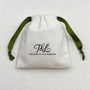 Pochette à cordon personnalisée avec logo imprimé, recyclable, petite, en coton écologique, pour bijoux, sac anti-poussière - Product Image 5