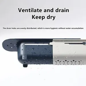 Organisateur d'évier de cuisine en plastique, étagère télescopique, support de rangement pour savon et éponge, panier de drainage réglable, panier de rangement en PP écologique - Product Image 5