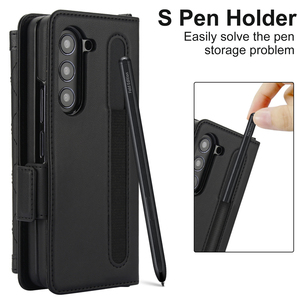 Funda de Cuero PU con Ranuras para Tarjetas y Dinero, Bloqueo RFID, Correa de Cuello, Soporte Plegable para <span class=keywords><strong>Z</strong></span> Fold 7 - Product Image 2