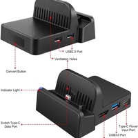 Base de Carga Convertidora Negra de Material ABS con Adaptador y Transferencia de Datos para Consola, Buena Calidad