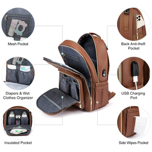 Borsa Mamma-Bambino Trapuntata LOVEVOOK con Fasciatoio e Portaciuccio, Impermeabile, Multifunzione, Organizer per Pannolini da Viaggio, Zaino - Product Image 4