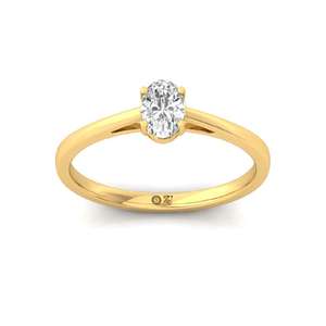 แหวนเพชร CVD ทรงรีสุดหรู สีแฟนซี สำหรับงานหมั้น งานแต่งงาน และวันครบรอบ ชุบทอง 10K สำหรับผู้หญิง - Product Image 5