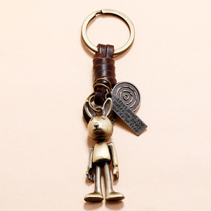 Retro Cổ Điển Mạ Hợp Kim Keychain Tay Dệt Phim Hoạt Hình Robot Da Bò Mặt Dây Chuyền Sáng Tạo Đơn Giản Món Quà Nhỏ Cho Các Bên - Product Image 4