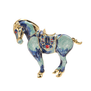 Broche de Luxo Xiliangfeizi em Liga de Prata Esmaltada com Cavalo e Unicórnio, Joia Fina da Moda, Presente para Festas e Noivados - Product Image 1