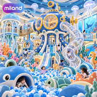 Équipement de terrain de jeu intérieur, monde d'aventure sous-marine pour les cafés ludiques, toboggan en spirale, mur d'escalade, livraison mondiale
