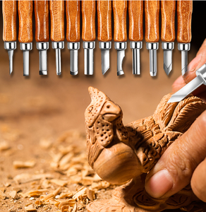 Kit <span class=keywords><strong>de</strong></span> 12 ciseaux à <span class=keywords><strong>bois</strong></span> <span class=keywords><strong>en</strong></span> acier inoxydable, outils <span class=keywords><strong>de</strong></span> sculpture manuels, étui rigide, pour bricolage, sculpture, menuisiers, experts et débutants - Product Image 4