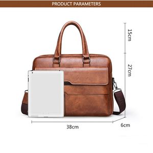 Sac à main en cuir pour homme de haute qualité, sacoche pour ordinateur portable, sac messager à bandoulière pour le bureau et l'utilisation manuelle - Product Image 3
