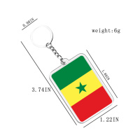 Porte-clés et pendentifs en acrylique Porte-clés légers Drapeaux du Sénégal Accessoires de divers pays pour les fans