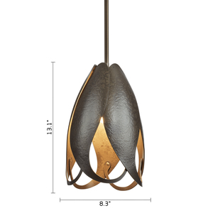 Lámpara Colgante de Techo de Diseño Nórdico con Textura Metálica en Forma de Capullo de Tulipán, <span class=keywords><strong>para</strong></span> Dormitorio, Estilo Moderno y Lujoso, Venta al Por Mayor OEM - Product Image 2