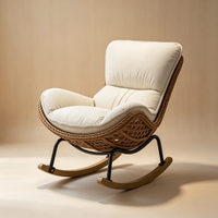 Fauteuil inclinable moderne et chaise longue de balcon, fauteuil de salon, chaise à bascule en osier pour hôtel et appartement