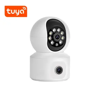 TUYA APP intelligente Heimkamera Indoor 6 MP kabellose Doppellinse Cctv-Kamera Ip Baby WLAN Überwachungskamera mit 3 MP+3 MP