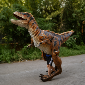 Costume de dinosaure adulte réaliste en acier, jambes cachées, léger, avec son de rugissement, pour la maison, le jardin, le parc d'aventure - Product Image 5