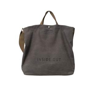 하이 퀄리티 심플 블랙 지퍼 캐주얼 크로스바디 맞춤형 친환경 재활용 재사용 유기농 코튼 캔버스 가방 - Product Image 3