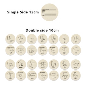 Carte d'annonce de naissance de bébé nouveau-né, cartes de développement de bébé en bois français, ensemble de disques - Product Image 6
