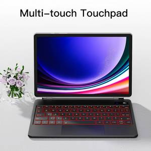 无线背光魔术键盘保护套适用于 Tab S9+/S9/S9 Fe/S8/S7 浮动悬臂磁性支架多点触控触控板 - Product Image 5