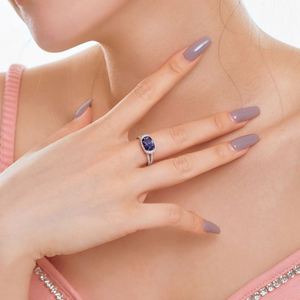 Anillos de Joyería DYLAM Encantadores y Lujosos de Plata de Ley 925 con Baño de Rodio, Doble Capa, Diseño Hueco, con Diamantes, Zafiros y Circonitas 5A - Product Image 4