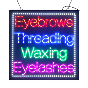 Hot Sale Led Open Store <strong>Eyebrows</strong> <strong>Threading</strong> Waxing Eyelashes Sign for Beauty Salon Shop 24*24 Inch Signage - Product Image 1