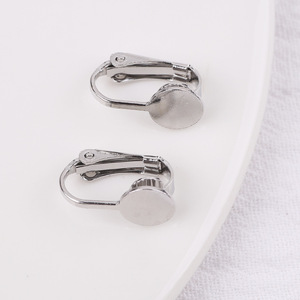 Boucles d'oreilles à clipser, 8,0 mm, rondes, en alliage de cuivre doré, en forme de U, pour oreilles non percées - Product Image 2