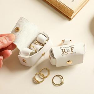Custom Engraved Leather Fashion Pet Collar <b>Ring</b> Pouch Personalized Dog Necklace <b>Ring</b> Holder for Wedding <b>Proposal</b> Decor <b>Box</b> Name - Product Image 3