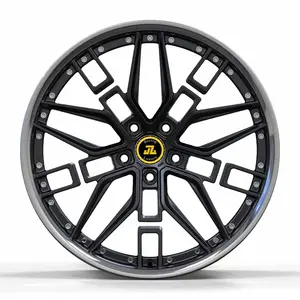 JZ New Design Monoblock 1 Piece 5x112 5x120 5x1143 17 18 19 20 21 22 Inch Wheel Black Alloy Rim For Mercedes Porsche Ferrari