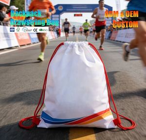 Customized <b>Draw</b> String Sports Backpack Gym Bag Polyester Nylon Drawstring Bags - Product Image 3