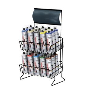 ชั้นวางกระป๋องละอองลอยลวดโลหะ2ชั้นสำหรับ<span class=keywords><strong>30</strong></span>ขวดสีสเปรย์สามารถแสดงชั้นวาง - Product Image 2