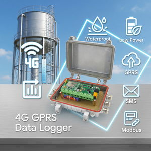 เครื่องบันทึกข้อมูล 4G GPRS ตัวเรือนอะลูมิเนียม กันน้ำ IP67 ไม่มีจอแสดงผล ตรวจสอบระดับได้ - Product Image 1