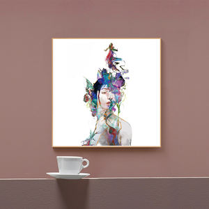 <span class=keywords><strong>Aquarelle</strong></span> abstraite femme toile Art mural peinture affiche maison café décor mural peinture à l'huile sur toile affiches et imprimés Art photo - Product Image 6