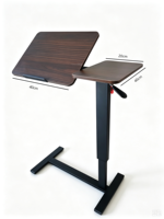 Bureau à rabat pour le bureau, table d'appoint mobile pour canapé - Table de chevet en bois pliable avec élévateur hydraulique