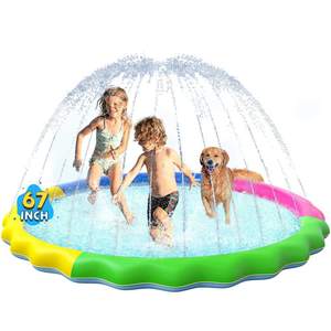 Tapis de jeu aquatique antidérapant et épais avec fontaine et arroseur pour l'extérieur, idéal pour l'été, pour enfants et chiens - Product Image 1
