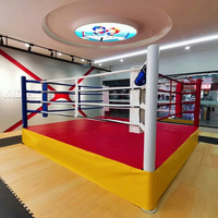 Ring de boxe surélevé pour compétition, plateforme de boxe, toiles, protections d'angle, cordes, cadre en acier antidérapant, taille personnalisée, directement de l'usine