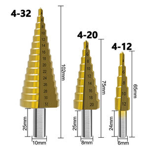 ดอกสว่านทรงเจดีย์6ชิ้นขั้นตอนไทเทเนียมทรงกรวยโลหะแข็งความเร็วสูง hss ดอกสว่านขั้นบันไดแบบตรง - Product Image 2