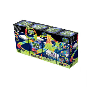 Piste de course pour garçons et enfants, 192 pièces de pistes de <span class=keywords><strong>voiture</strong></span> magiques flexibles et interchangeables qui brillent dans le noir avec lumière LED pour la course 2022 nouveaux articles - Product Image 1