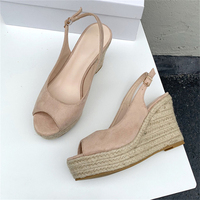 Femmes 2025 été poisson bouche Peep sandales nouvelle plate-forme à talons hauts fond épais respirant à la mode talon compensé pour plastique
