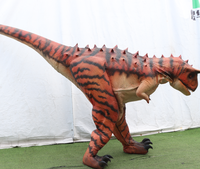 Costume de dinosaure Carnotaurus réaliste et personnalisable, avec structure métallique légère, pour intérieur/extérieur, jardin, maison, école, aire de jeux