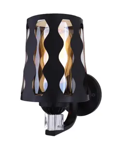 Fornecedor de iluminação da China, lâmpada de parede moderna de metal e vidro para decoração de interiores, preço bom, venda quente (5223/1W)